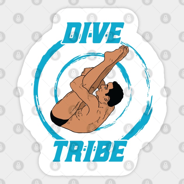 Mens Diving Dive Tribe Springboard Platform Diver Sticker by atomguy